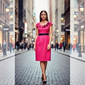 NWOT. Another Thyme hot pink day or evening dress